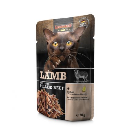 Pâté d'Agneau avec Effiloché de Bœuf - Leonardo LEONARDO 4002633756534 Boîtes, sachets pour chats