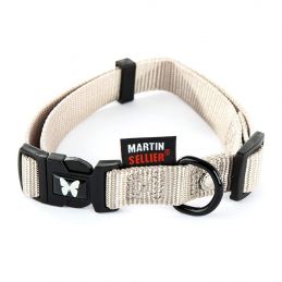 Collier réglable en nylon uni gris   Colliers