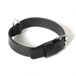 Collier en cuir noir   Colliers
