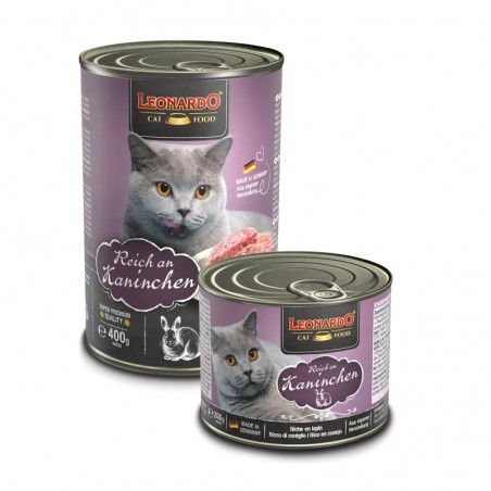 Pâtée en conserve « Riche en Lapin » – Leonardo LEONARDO  Boîtes, sachets pour chats